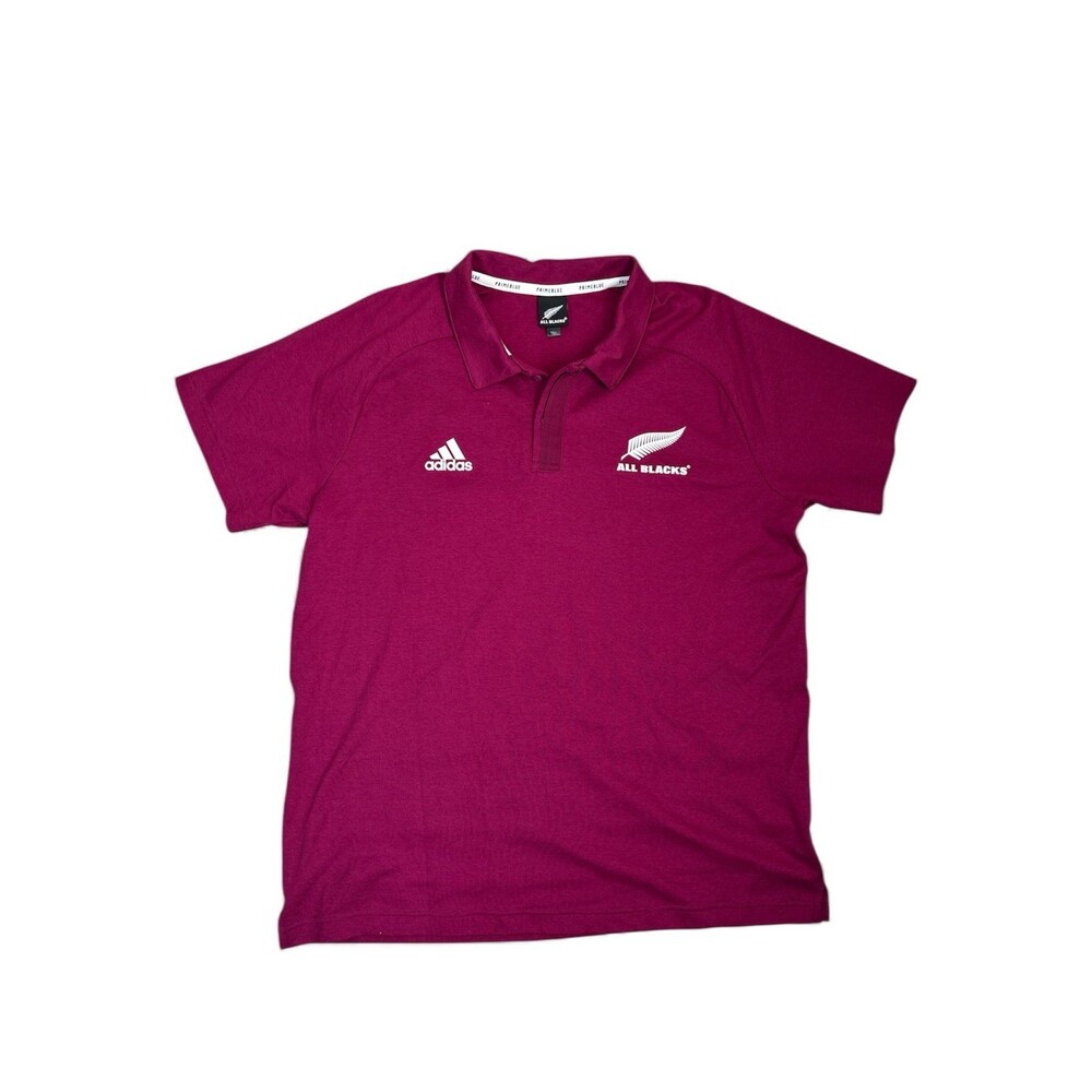 Adidas All Blacks Rugby Primeblue Polo Shirt Tribe Berry XL Men's Stripe Back